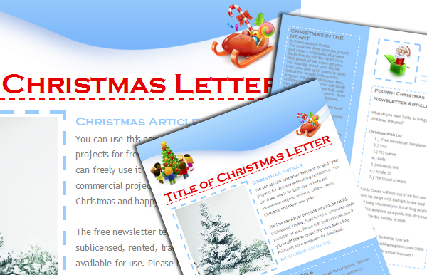 WordDraw Free Christmas Newsletter Templates