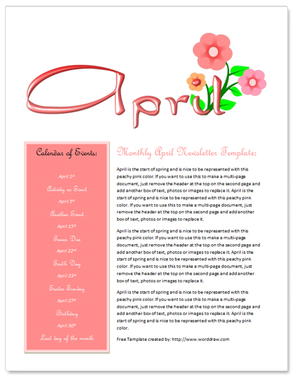 april newsletter template