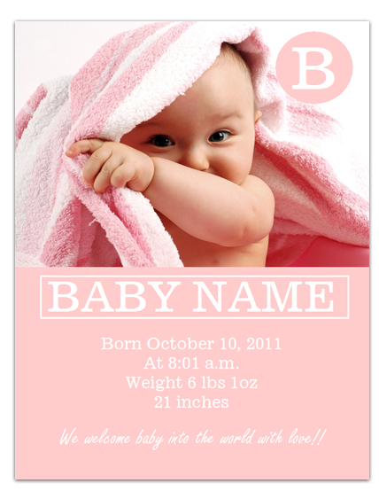 WordDraw Free Baby Announcement Template For Microsoft Word