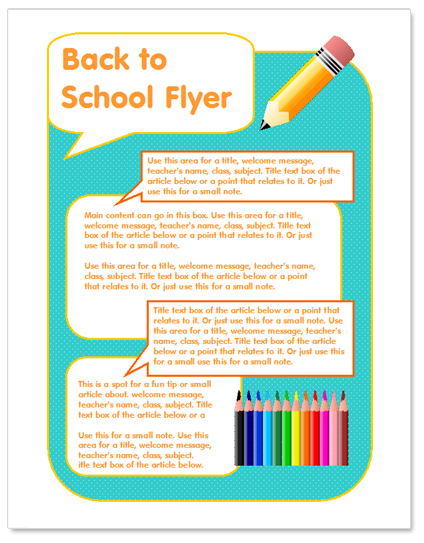 back to school flyer