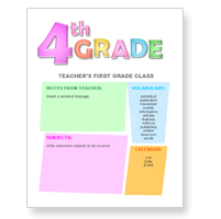 Fourth Grade Newsletter Template