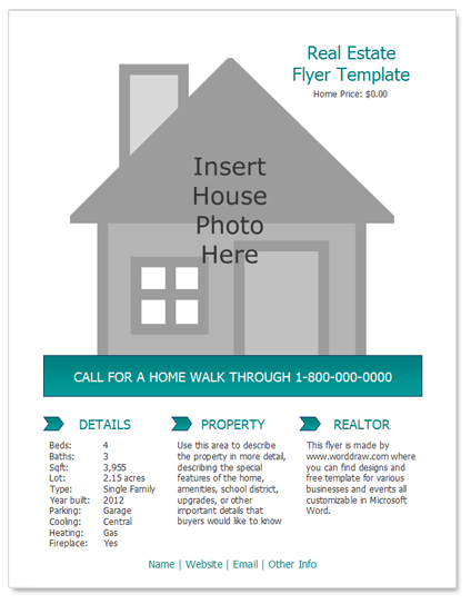 microsoft word real estate flyer template free