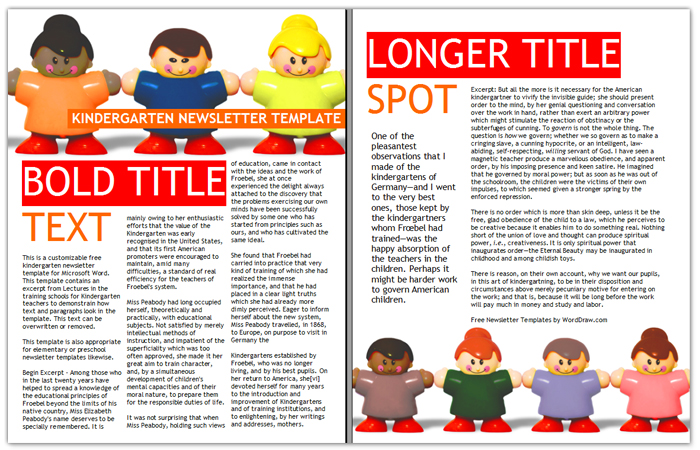 kindergarten newsletter template
