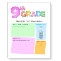 Ninth Grade Newsletter Template