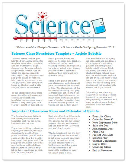 science newsletter template