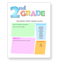 Second Grade Newsletter Template
